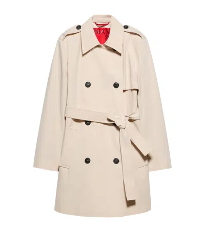 Max & Co . Oversized Waterproof Trench Coat In Beige