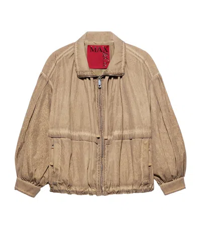 Max & Co . Oversized Zip-up Jacket In Brown