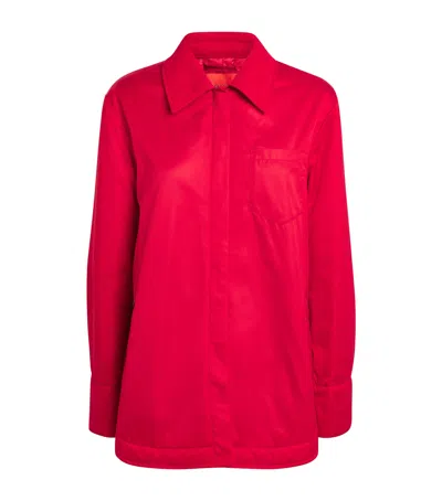 Max & Co Padded Shirt Jacket In Red
