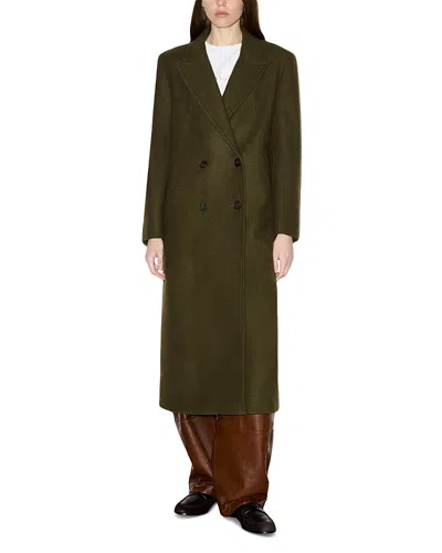 Max & Co . Palo Wool Blend Double Breasted Trench Coat In Green