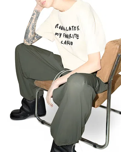 Max & Co . Paraggi Cotton Slogan Tee In Neutral