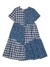 Max & Co Patchwork Dress In Blue