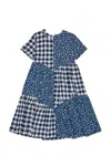 Max & Co Patchwork Dress In Blue