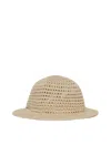 Max & Co Perforated Fisherman Hat In Beige