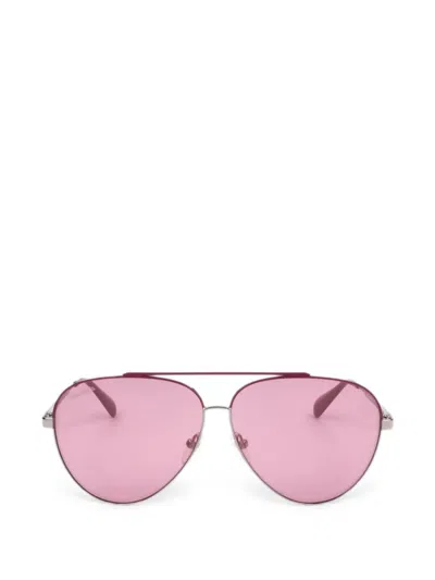 Max & Co Pilot-frame Double-bridge Sunglasses In White