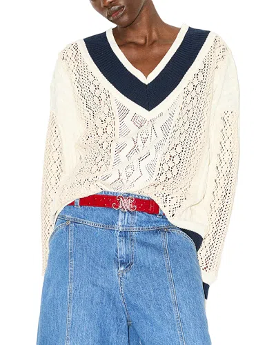 Max & Co . Pinne Cotton Varsity Sweater In Transparent