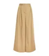 Max & Co Pinstripe Wide-leg Trousers In Brown