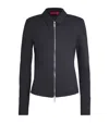 Max & Co Pique-jersey Zip-up Jacket In Black