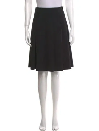Pre-owned Max & Co Pleated Accents Knee-length Skirt In Black