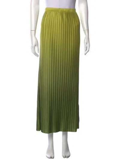 Pre-owned Max & Co Pleated Accents Long Skirt In Green