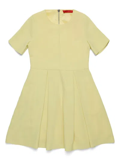 Max & Co Kids' Pleated Dress In Yellow
