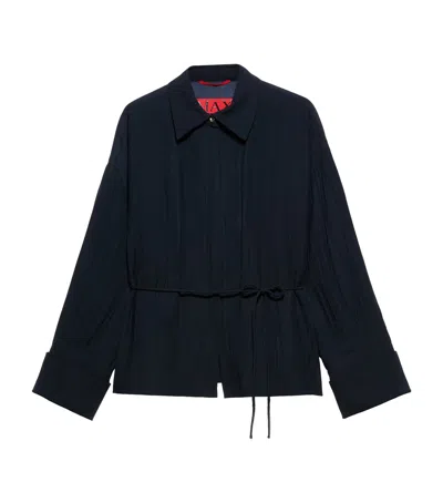 Max & Co . Pleated Shacket In Blue