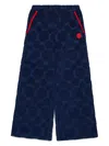 Max & Co Polka Dot Wide-legged Trousers In Blue