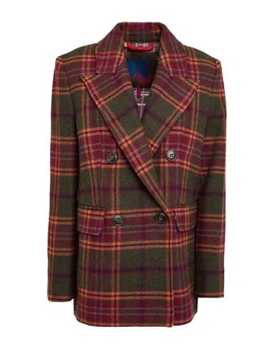 Max & Co . Pony Ride Woman Blazer Military Green Size 12 Wool, Polyamide, Polyester, Acrylic, Viscose In Multi
