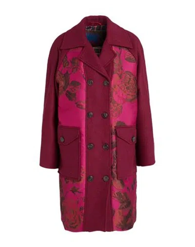 Max & Co . Pony Ride Woman Coat Garnet Size 10 Polyester, Wool, Acrylic, Polyamide In Brown