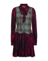 Max & Co . Pony Ride Woman Mini Dress Garnet Size 10 Viscose, Polyester, Virgin Wool, Elastane In Burgundy