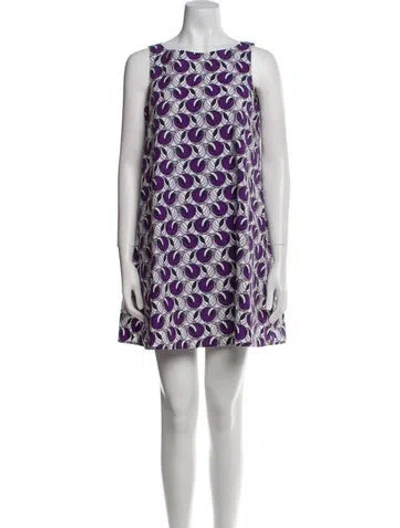 Pre-owned Max & Co Printed Mini Dress In Purple