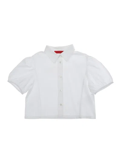 Max & Co Max&co. Puff-sleeve Cotton Shirt In White