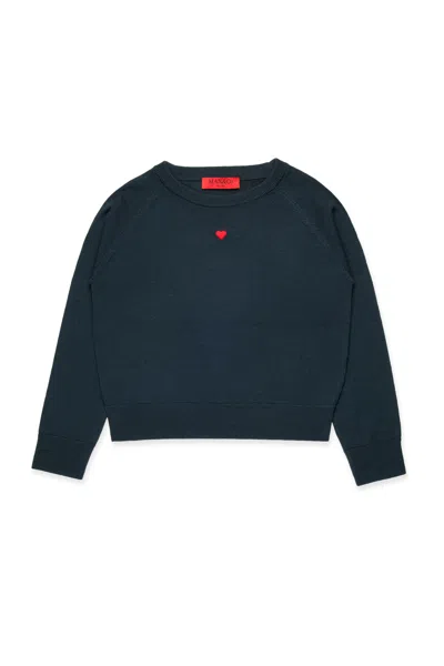 Max & Co Kids' Wool Crew-neck Pullover In Gray