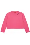 Max & Co Wool Blend Pullover With Embroidered Logo In Pink