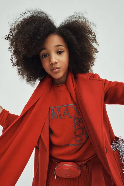 Max & Co Kids' Wool And Cashmere Blend Pullover In Red