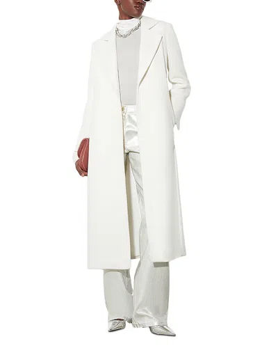 Max & Co . Purelong Wool Coat In Ivory