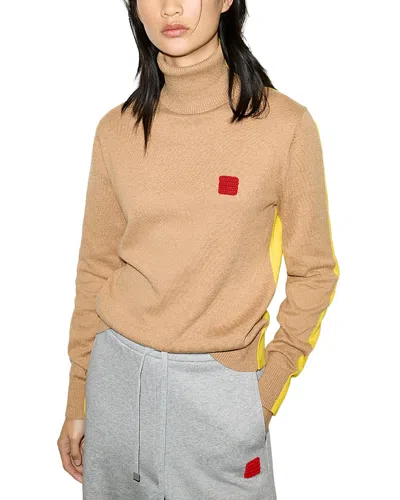 Max & Co . Quadro Cotton Blend Turtleneck Sweater In Multi