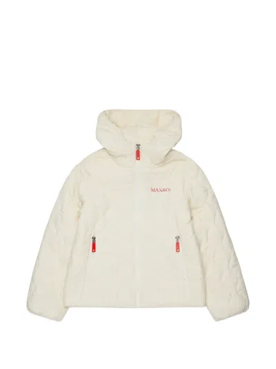 Max & Co Kids' Quilted Hooded Jacket In Multi