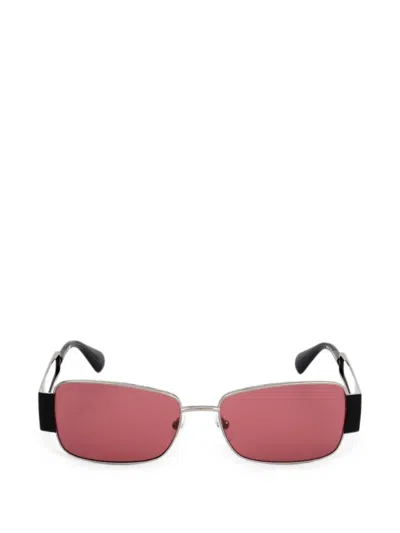 Max & Co Rectangle-frame Cut-out Sunglasses In Silver
