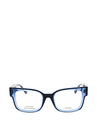 Max & Co Rectangle-frame Glasses In Blue