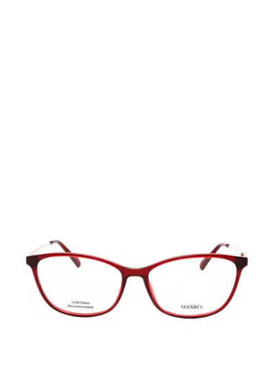 Max & Co Rectangle-frame Glasses In Red