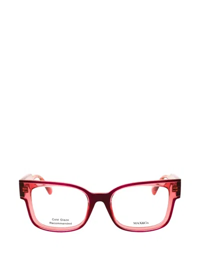 Max & Co Rectangle-frame Glasses In Red