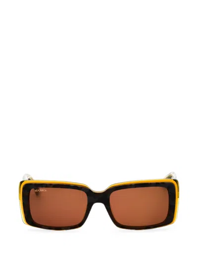 Max & Co Rectangle-frame Sunglasses In Yellow