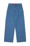 Max & Co Checkerboard-print Jeans In Blue