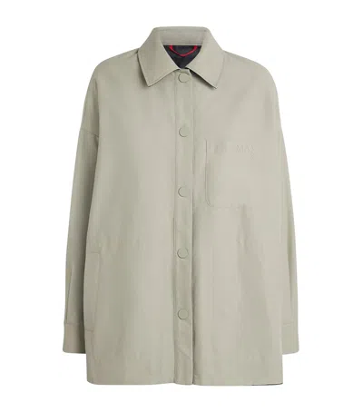 Max & Co Reversible Oversized Shirt Jacket In Green
