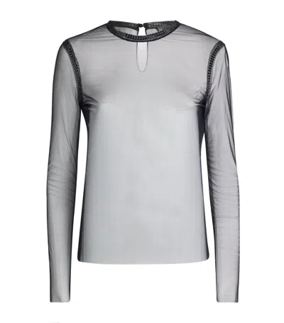 Max & Co Rhinestone-embellished Blouse In Black