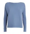 Max & Co Ribbed Boat-neck Sweater In Blue