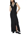 Max & Co . Ribbed Cut Out Maxi Dress In Black