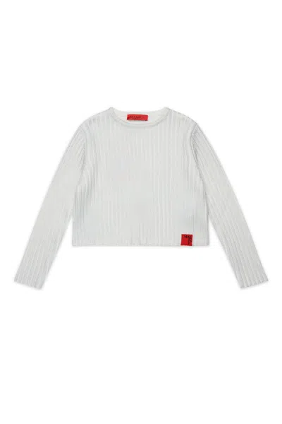 MAX & CO RIBBED MYLAR WOOL BLEND PULLOVER