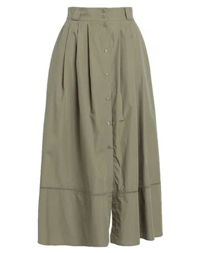 Max & Co . Roll Woman Midi Skirt Sage Green Size 10 Cotton