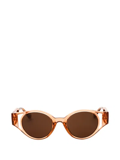 Max & Co Round-frame Sunglasses In Orange