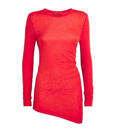 Max & Co Ruched Top In Red