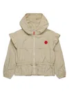 Max & Co Ruffle-detail Hooded Jacket In Neutrals
