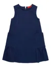 Max & Co Ruffle-hem Sleeveless Dress In Blue