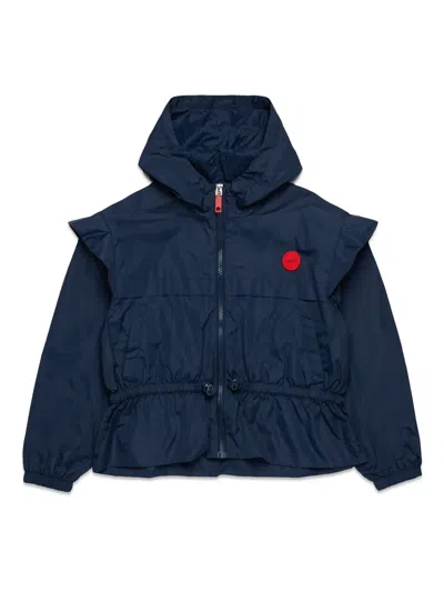 Max & Co Kids' Ruffle-trimmed Jacket In Blue