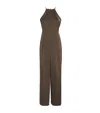 Max & Co Satin Halterneck Jumpsuit In Brown