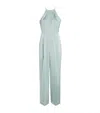 Max & Co Satin Halterneck Jumpsuit In Green