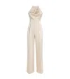 Max & Co Satin Halterneck Jumpsuit In White