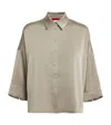 Max & Co Satin Long-sleeve Shirt In Brown