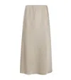 Max & Co Satin Midi Skirt In Neutral